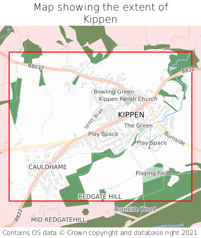 Map showing extent of Kippen as bounding box