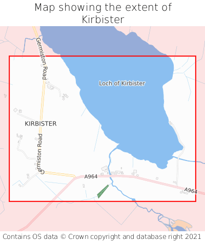 Map showing extent of Kirbister as bounding box