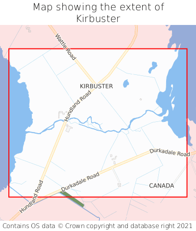 Map showing extent of Kirbuster as bounding box