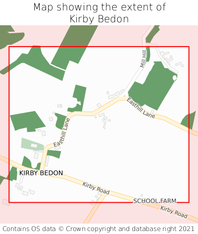 Map showing extent of Kirby Bedon as bounding box