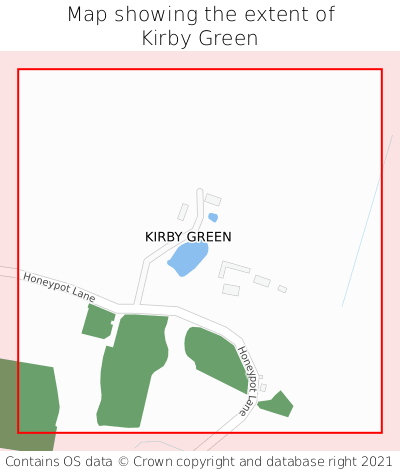Map showing extent of Kirby Green as bounding box