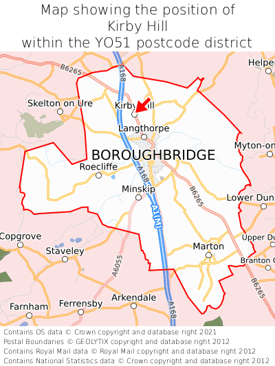 Map showing location of Kirby Hill within YO51
