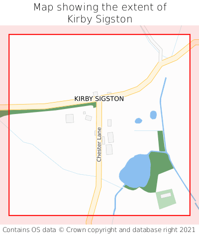 Map showing extent of Kirby Sigston as bounding box