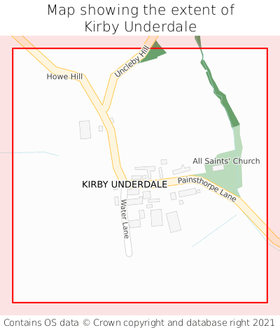Map showing extent of Kirby Underdale as bounding box