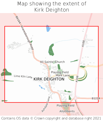 Map showing extent of Kirk Deighton as bounding box