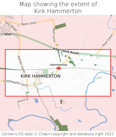 Map showing extent of Kirk Hammerton as bounding box