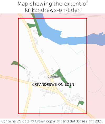 Map showing extent of Kirkandrews-on-Eden as bounding box