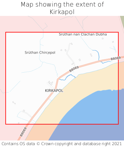 Map showing extent of Kirkapol as bounding box