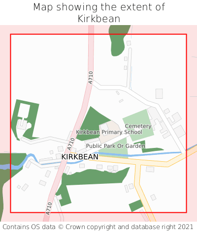 Map showing extent of Kirkbean as bounding box