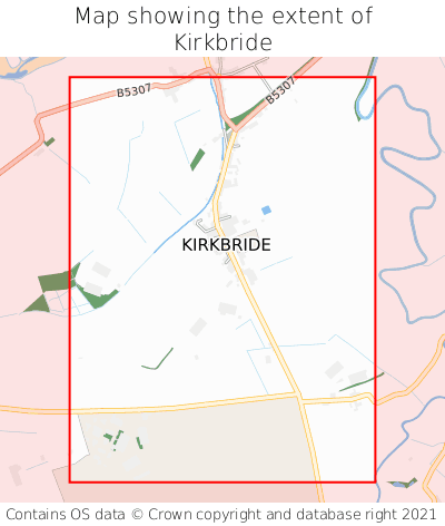 Map showing extent of Kirkbride as bounding box