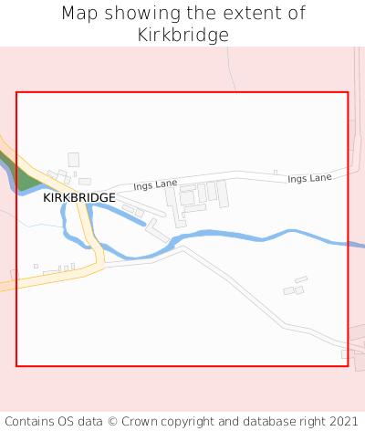 Map showing extent of Kirkbridge as bounding box
