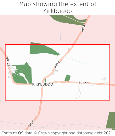 Map showing extent of Kirkbuddo as bounding box