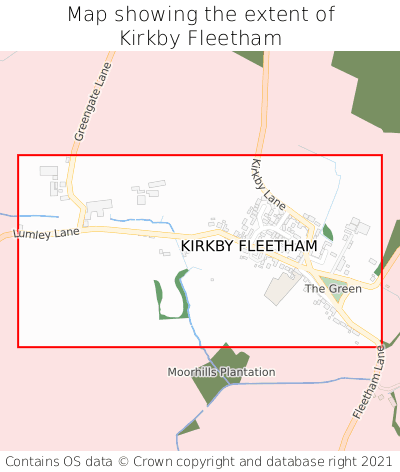 Map showing extent of Kirkby Fleetham as bounding box