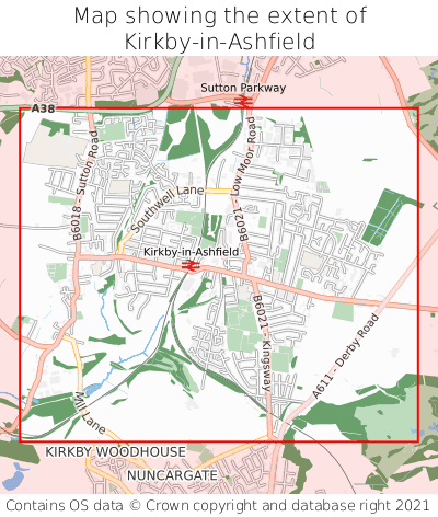 Map showing extent of Kirkby-in-Ashfield as bounding box