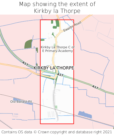 Map showing extent of Kirkby la Thorpe as bounding box