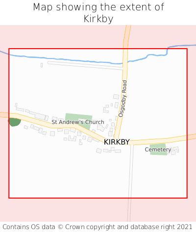 Map showing extent of Kirkby as bounding box