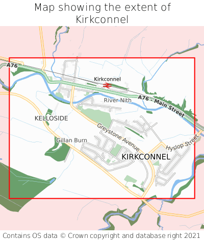 Map showing extent of Kirkconnel as bounding box