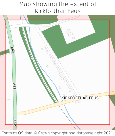 Map showing extent of Kirkforthar Feus as bounding box
