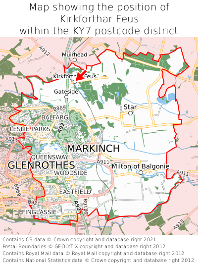 Map showing location of Kirkforthar Feus within KY7