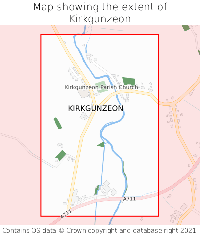 Map showing extent of Kirkgunzeon as bounding box