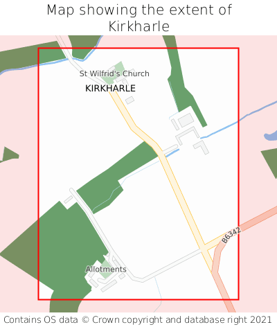 Map showing extent of Kirkharle as bounding box