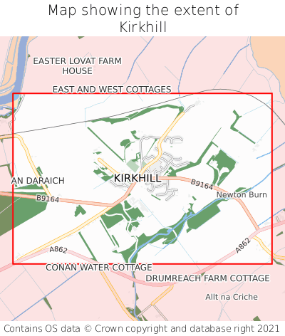 Map showing extent of Kirkhill as bounding box