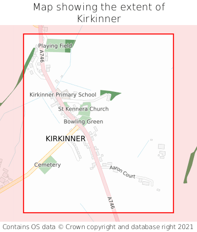 Map showing extent of Kirkinner as bounding box