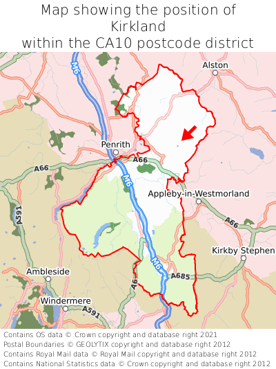 Map showing location of Kirkland within CA10