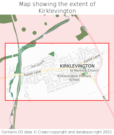 Map showing extent of Kirklevington as bounding box