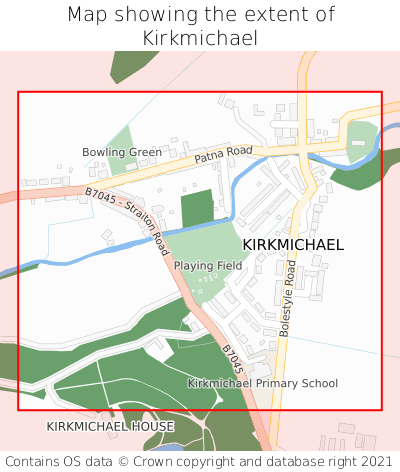 Map showing extent of Kirkmichael as bounding box