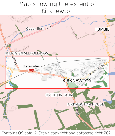 Map showing extent of Kirknewton as bounding box