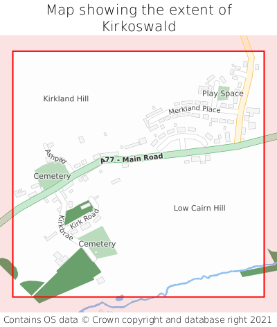 Map showing extent of Kirkoswald as bounding box