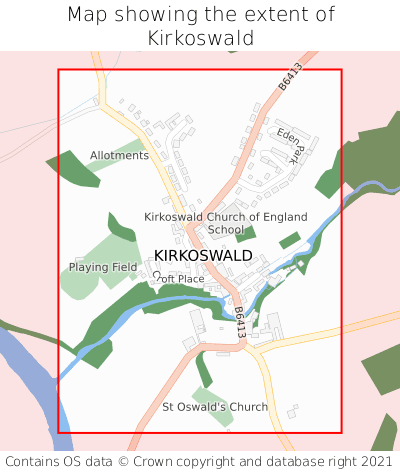 Map showing extent of Kirkoswald as bounding box