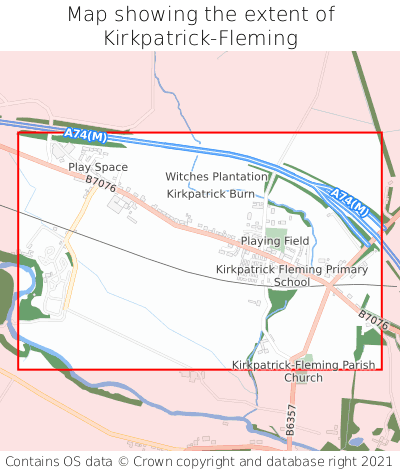 Map showing extent of Kirkpatrick-Fleming as bounding box