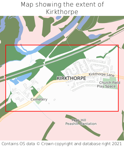 Map showing extent of Kirkthorpe as bounding box
