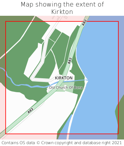 Map showing extent of Kirkton as bounding box