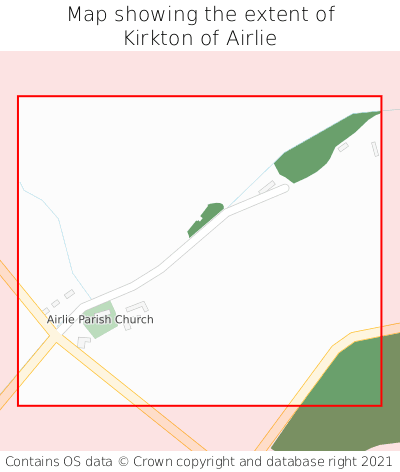 Map showing extent of Kirkton of Airlie as bounding box