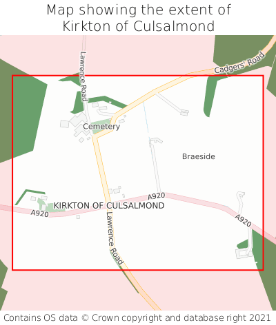 Map showing extent of Kirkton of Culsalmond as bounding box