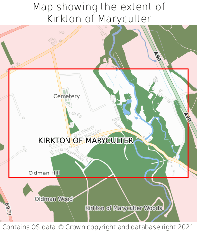 Map showing extent of Kirkton of Maryculter as bounding box
