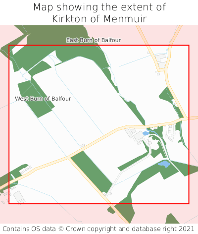 Map showing extent of Kirkton of Menmuir as bounding box