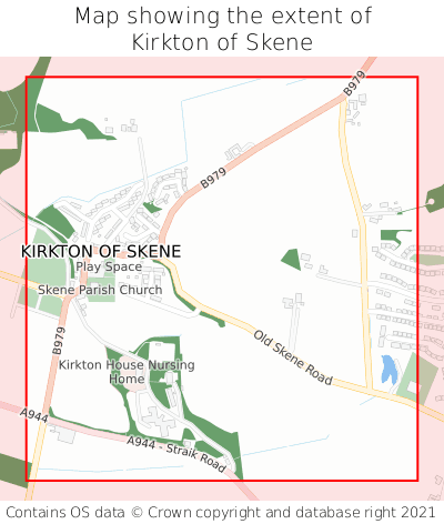 Map showing extent of Kirkton of Skene as bounding box