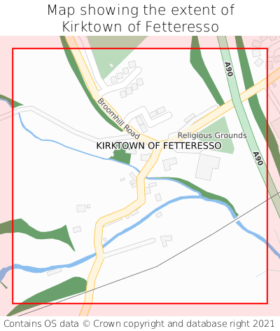 Map showing extent of Kirktown of Fetteresso as bounding box
