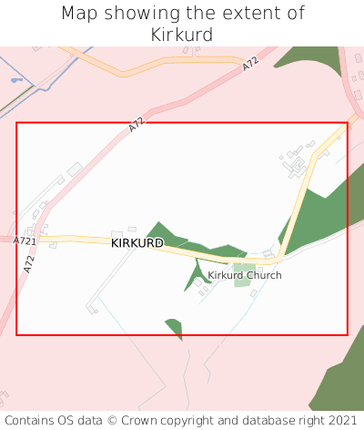 Map showing extent of Kirkurd as bounding box