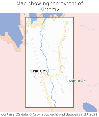 Map showing extent of Kirtomy as bounding box