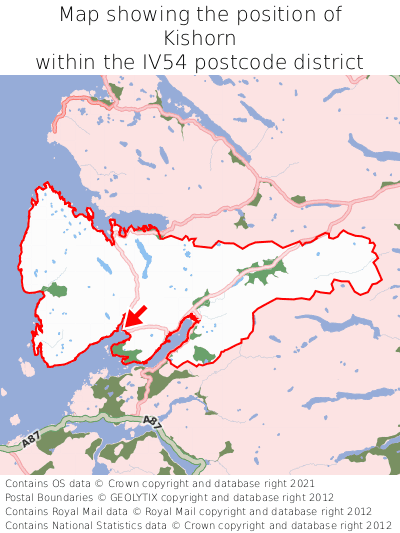 Map showing location of Kishorn within IV54