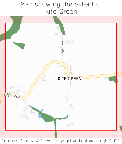 Map showing extent of Kite Green as bounding box