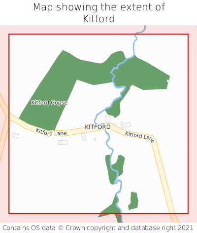 Map showing extent of Kitford as bounding box