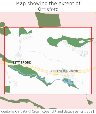 Map showing extent of Kittisford as bounding box