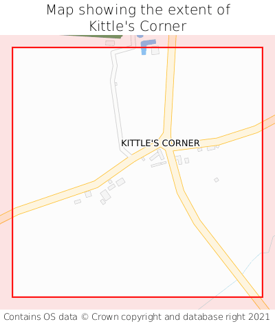 Map showing extent of Kittle's Corner as bounding box