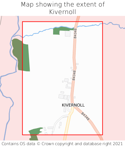 Map showing extent of Kivernoll as bounding box